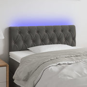 Hoofdbord 100x7x78/88 cm fluweel donkergrijs LED
