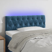 Hoofdbord 100x7x78/88 cm fluweel donkerblauw LED