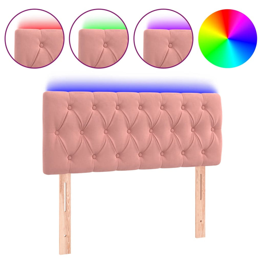 Hoofdbord Led Fluweel 100 x 7 x 78/88 cm Roze
