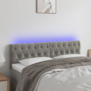 Hoofdbord 144x7x78/88 cm fluweel lichtgrijs LED