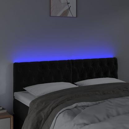 Hoofdbord Led Fluweel 144 x 7 x 78/88 cm Zwart
