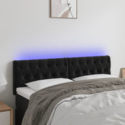 Hoofdbord 144x7x78/88 cm fluweel zwart LED