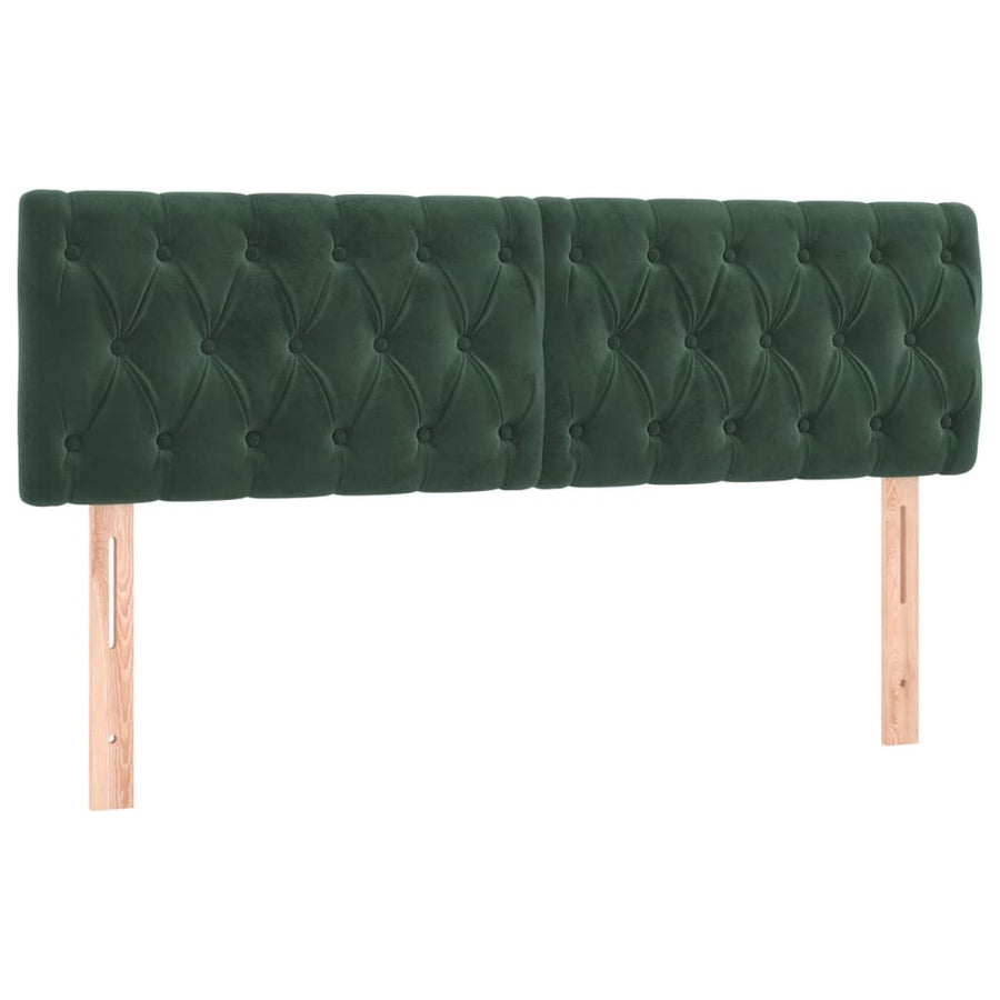 Hoofdbord Led Fluweel 144 x 7 x 78/88 cm Donkergroen