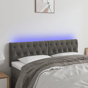Hoofdbord 160x7x78/88 cm fluweel donkergrijs LED