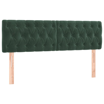 Hoofdbord Led Fluweel 160 x 7 x 78/88 cm Donkergroen