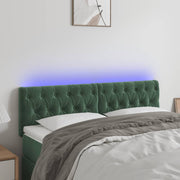 Hoofdbord LED 160x7x78/88 cm fluweel donkergroen