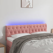 Hoofdbord 160 cm fluweel roze LED