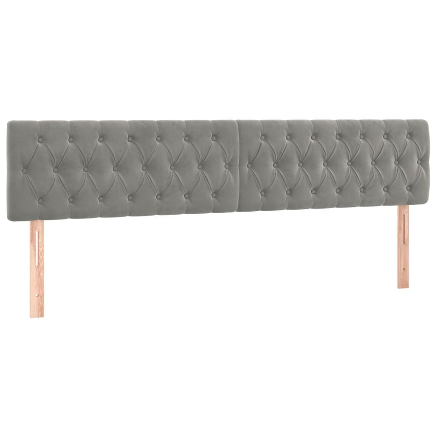 Hoofdbord Led Fluweel 180 x 7 x 78/88 cm Lichtgrijs