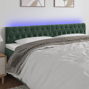 Hoofdbord LED 180x7x78/88 cm fluweel donkergroen