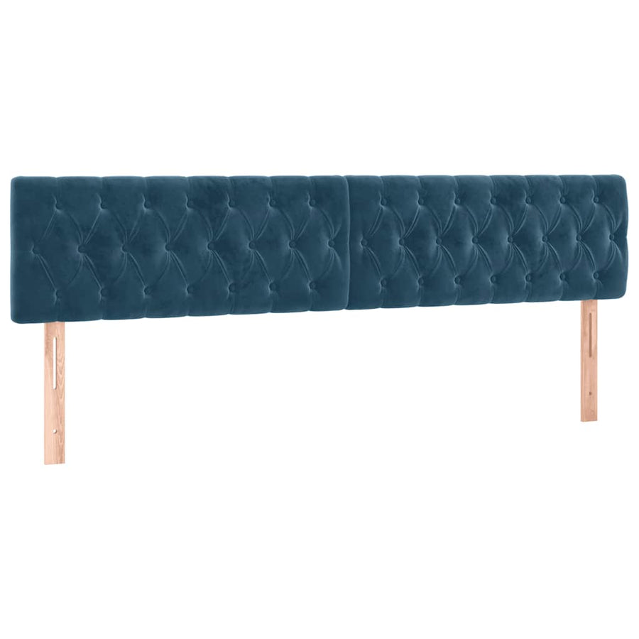 Hoofdbord LED 180x7x78/88 cm fluweel donkerblauw