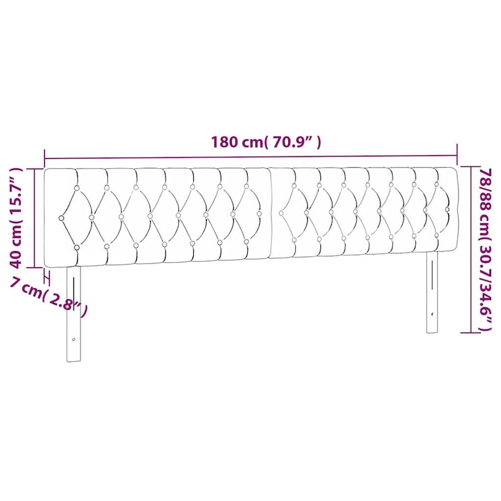 Hoofdbord LED 180x7x78/88 cm fluweel donkerblauw