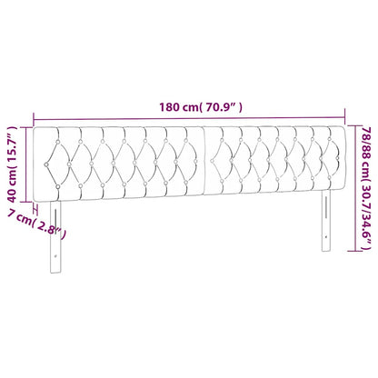 Hoofdbord LED 180x7x78/88 cm fluweel donkerblauw