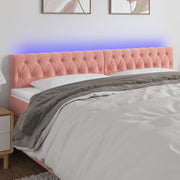 Hoofdbord 180x7x78/88 cm fluweel roze LED