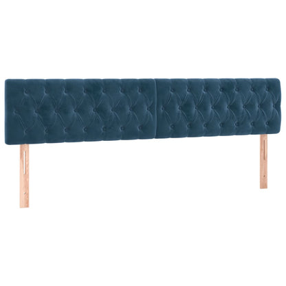 Hoofdbord Led Fluweel 200 x 7 x 78/88 cm Donkerblauw