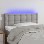 Hoofdbord LED 80x5x78/88 cm lichtgrijs stof