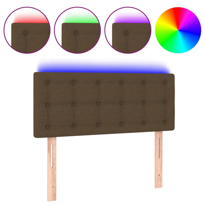 Hoofdbord LED 80x5x78/88 cm stof donkerbruin 80 x 5 x 78/88 cm Donkerbruin