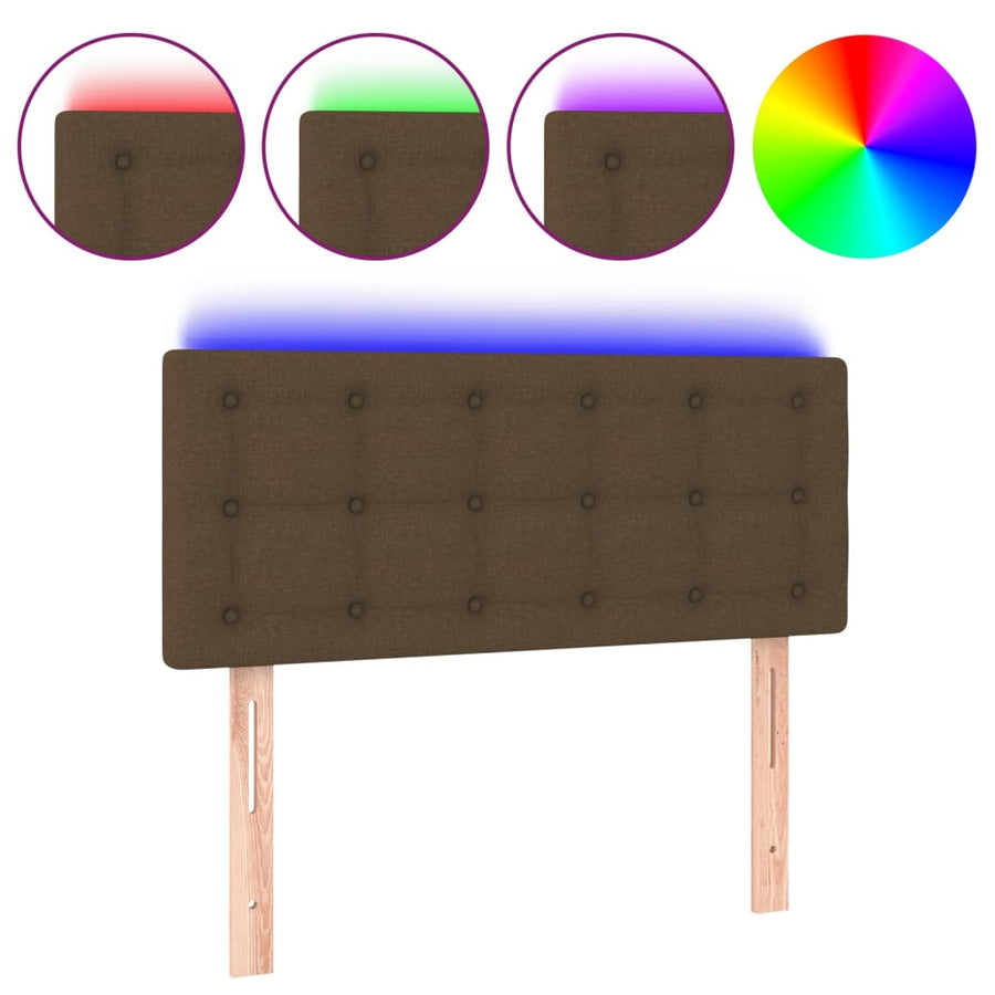 Hoofdbord LED 80x5x78/88 cm stof donkerbruin 80 x 5 x 78/88 cm Donkerbruin