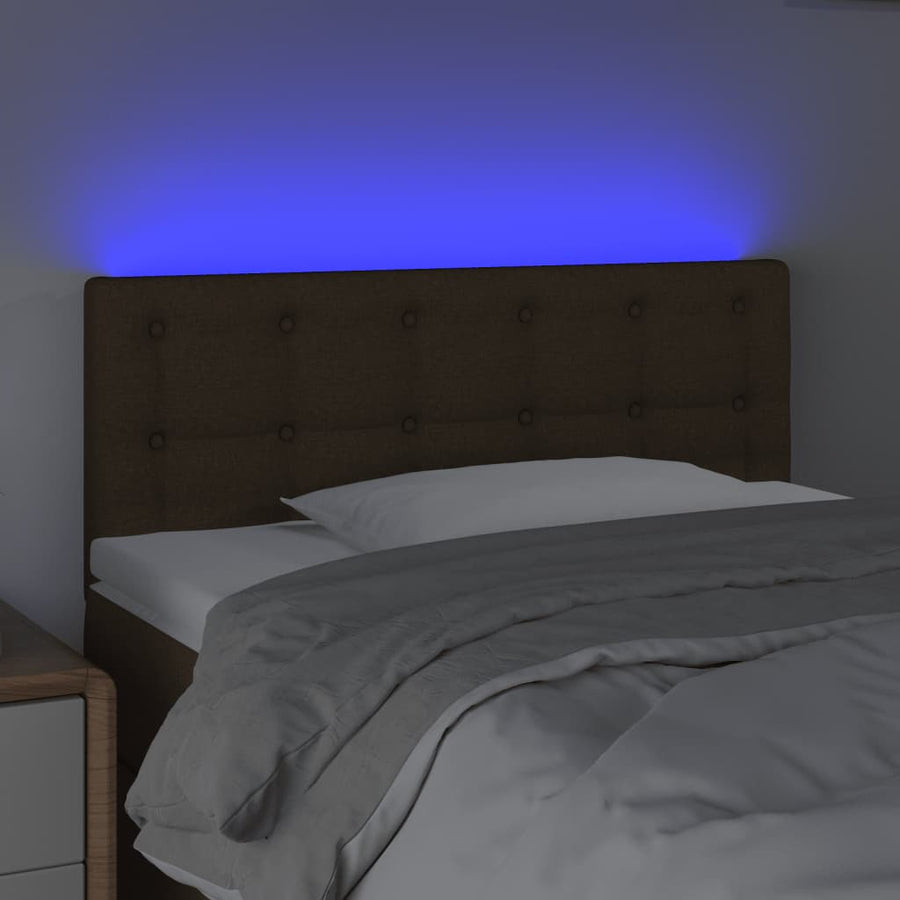 Hoofdbord LED 80x5x78/88 cm stof donkerbruin 80 x 5 x 78/88 cm Donkerbruin
