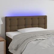 Hoofdbord 80x5x78/88 cm stof donkerbruin LED
