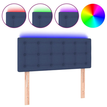 Hoofdbord LED 80x5x78/88 cm stof blauw 80 x 5 x 78/88 cm Blauw