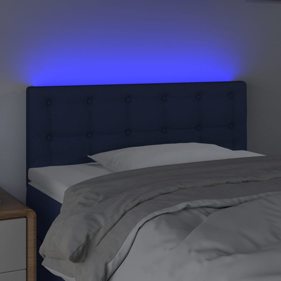 Hoofdbord LED 80x5x78/88 cm stof blauw 80 x 5 x 78/88 cm Blauw