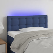 Hoofdbord 80x5x78/88 cm stof blauw LED