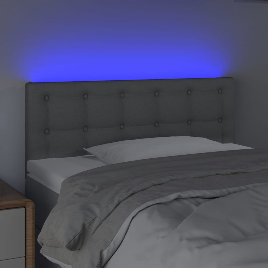 Hoofdbord LED 90x5x78/88 cm stof lichtgrijs 90 x 5 x 78/88 cm Lichtgrijs