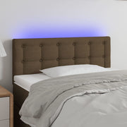 Hoofdbord 90x5x78/88 cm stof donkerbruin LED