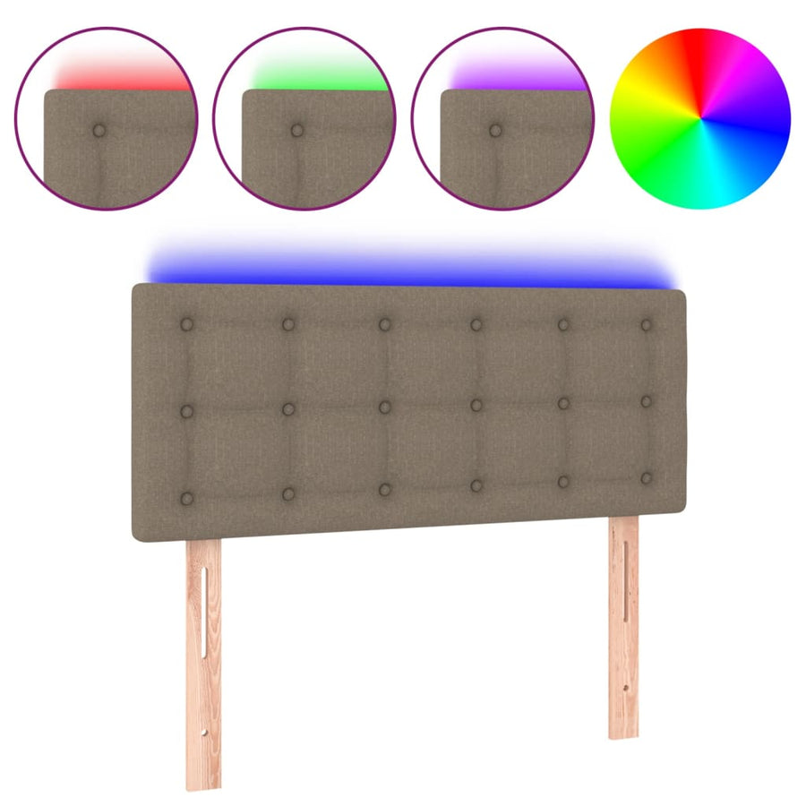 Hoofdbord Led Stof 90 x 5 x 78/88 cm Taupe