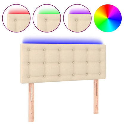 Hoofdbord Led Stof Kleurig 90 x 5 x 78/88 cm Crème