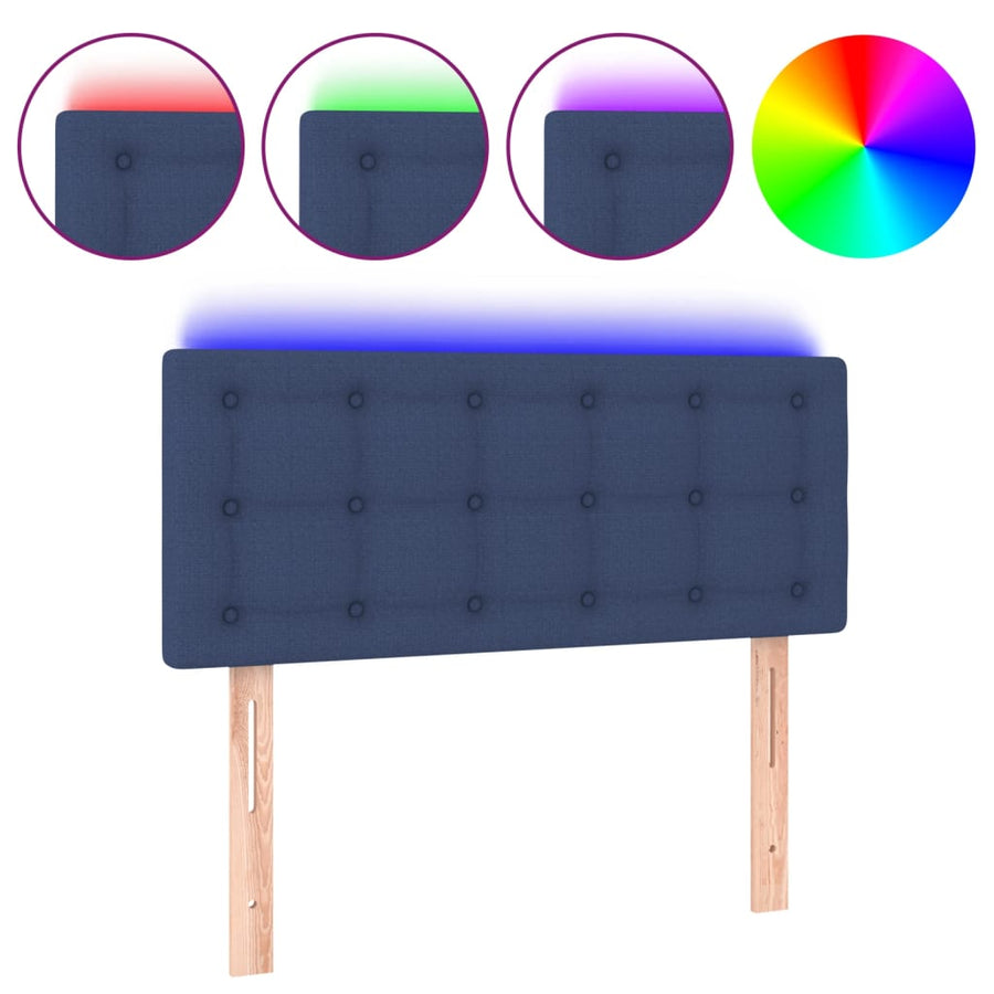 Hoofdbord Led Stof 90 x 5 x 78/88 cm Blauw