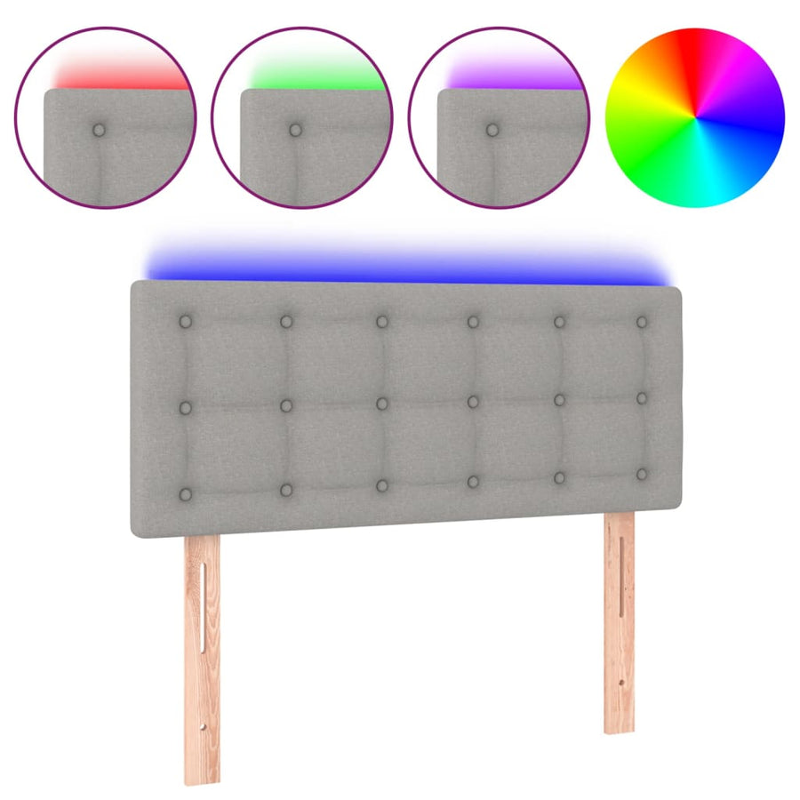 Hoofdbord Led Stof 100 x 5 x 78/88 cm Lichtgrijs