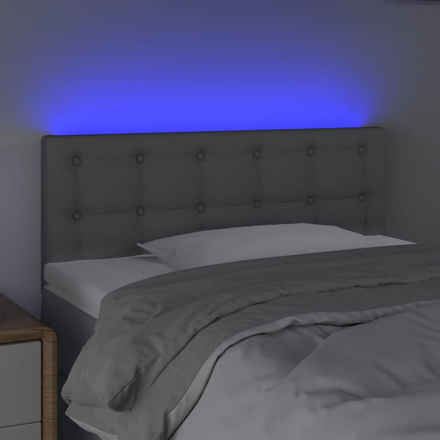 Hoofdbord Led Stof 100 x 5 x 78/88 cm Lichtgrijs