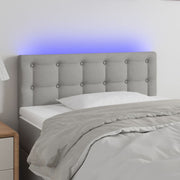 Hoofdbord LED 100x5x78/88 cm lichtgrijs stof