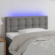 Hoofdbord 100x5x78/88 cm stof donkergrijs LED