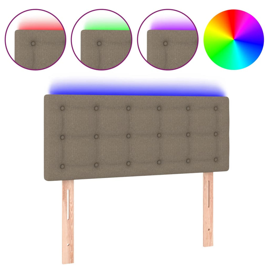 Hoofdbord Led Stof 100 x 5 x 78/88 cm Taupe