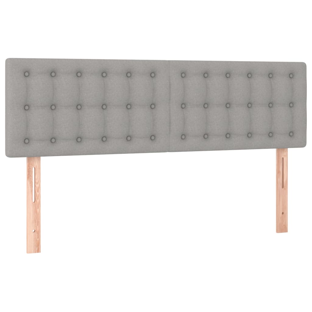 Hoofdbord Led Stof 144 x 5 x 78/88 cm Lichtgrijs