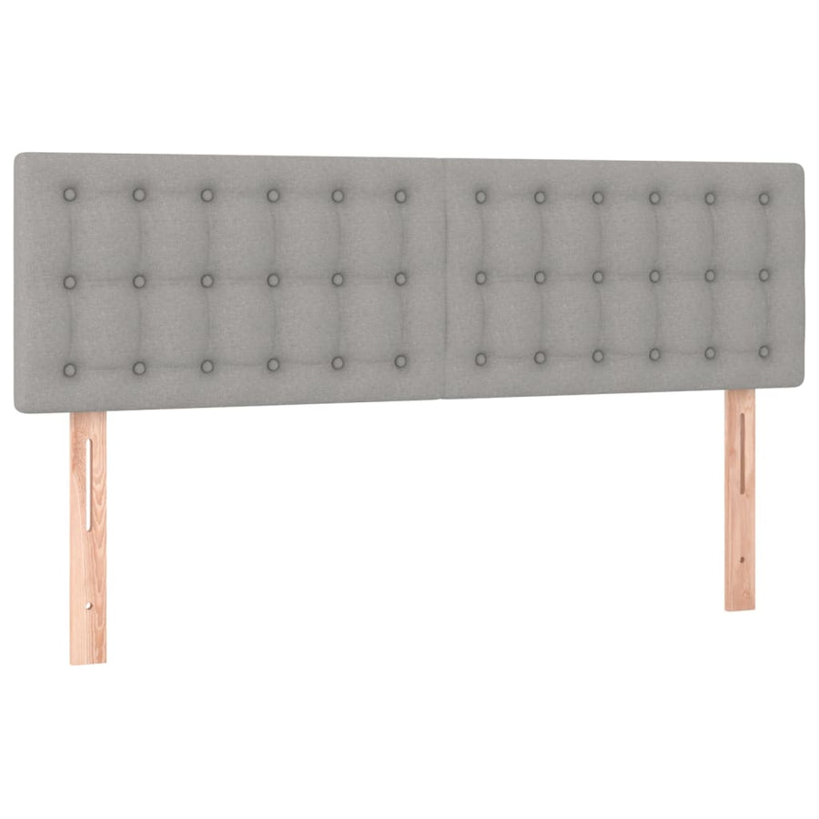 Hoofdbord Led Stof 144 x 5 x 78/88 cm Lichtgrijs