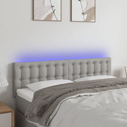 Hoofdbord 144x5x78/88 cm stof lichtgrijs LED
