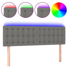 Hoofdbord Led Stof 1 144 x 5 x 78/88 cm Donkergrijs