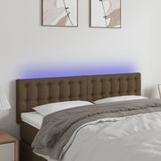 Hoofdbord 144x5x78/88 cm stof donkerbruin LED
