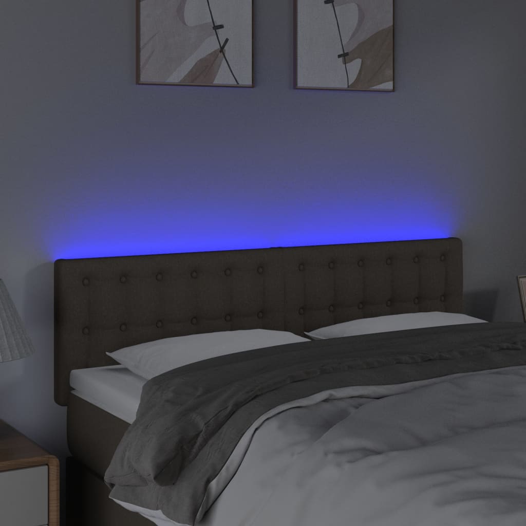 Hoofdbord LED 144x5x78/88 cm stof taupe 144 x 5 x 78/88 cm Taupe