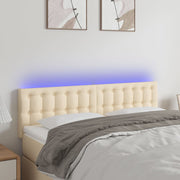 Hoofdbord 144x5x78/88 cm stof crèmekleurig LED