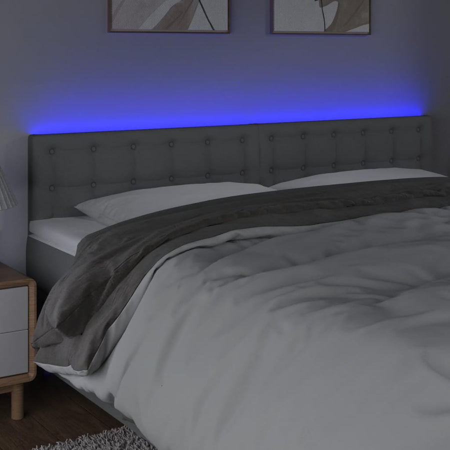 Hoofdbord Led Stof 160 x 5 x 78/88 cm Lichtgrijs