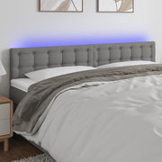 Hoofdbord 160x5x78/88 cm stof donkergrijs LED