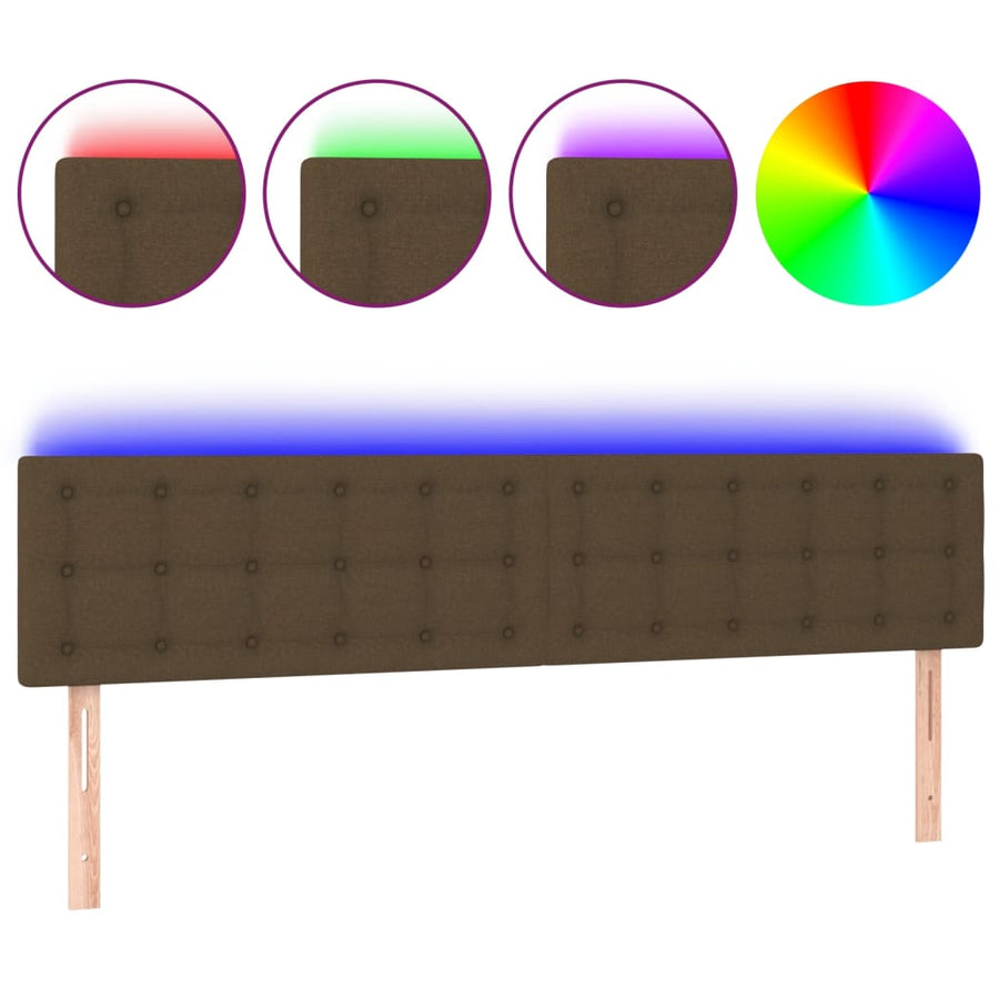Hoofdbord Led Stof 160 x 5 x 78/88 cm Donkerbruin