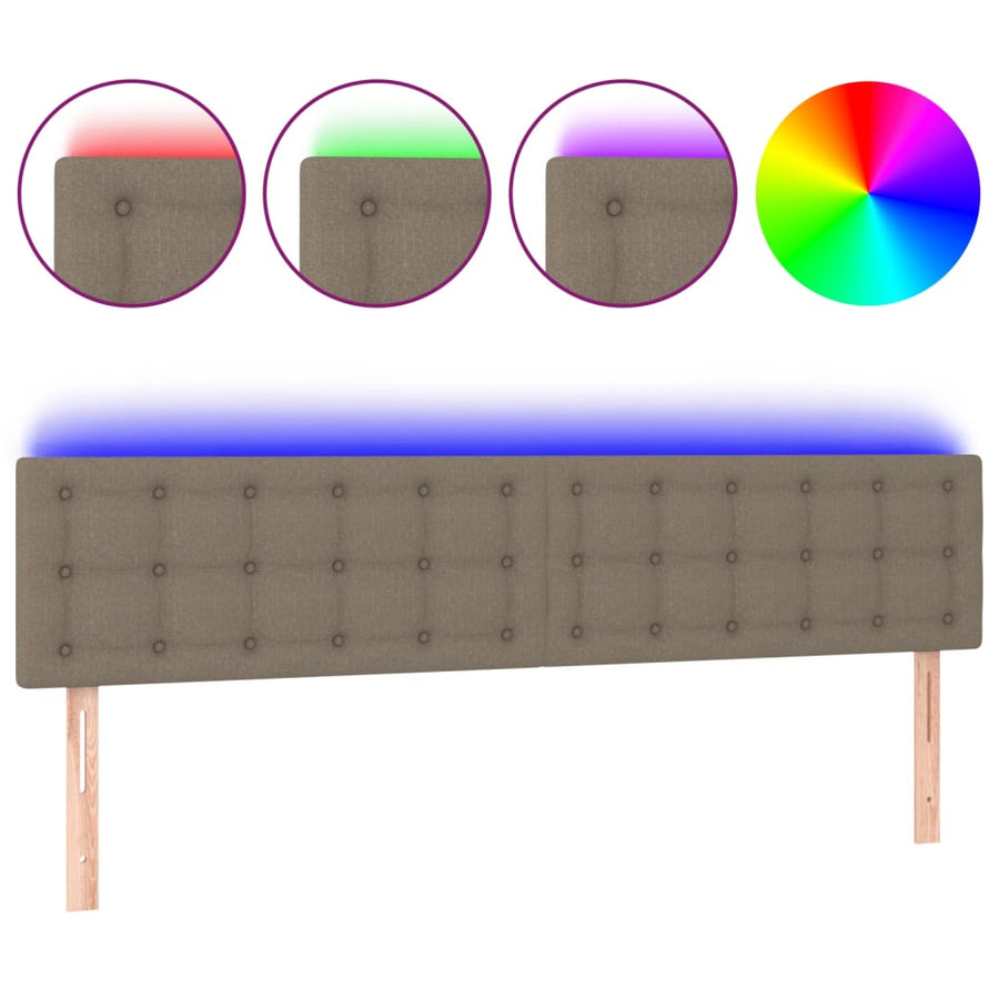 Hoofdbord LED 160x5x78/88 cm stof taupe