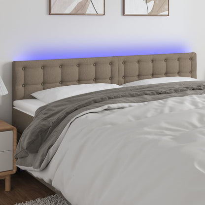 Hoofdbord LED 160x5x78/88 cm stof taupe