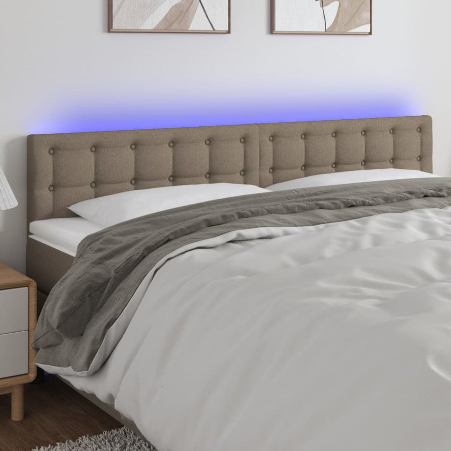 Hoofdbord LED 160x5x78/88 cm stof taupe