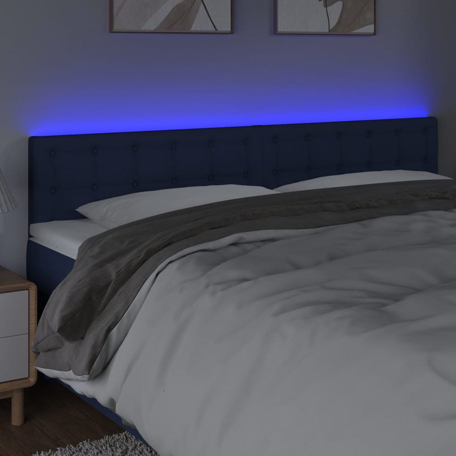 Hoofdbord Led Stof 160 x 5 x 78/88 cm Blauw